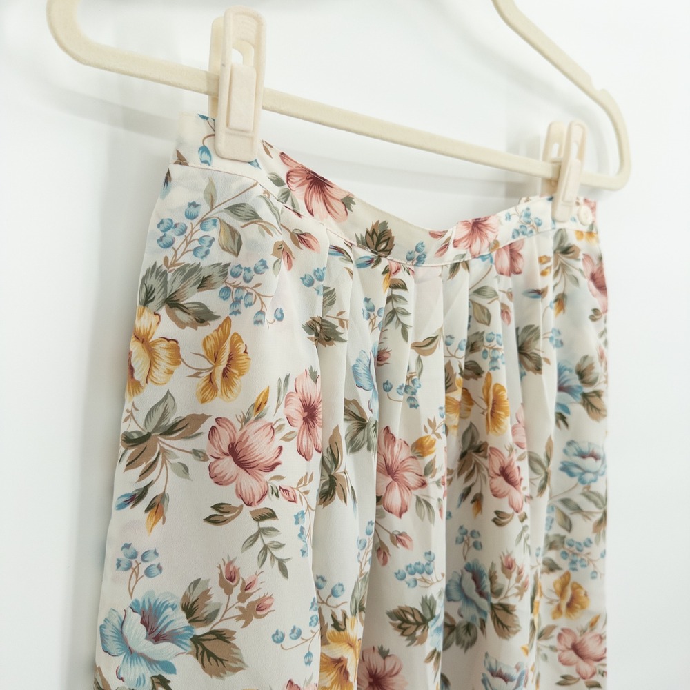 Vintage Alfred Dunner Floral Skirt Womens 8P Pastel Midi Cottagecore Grannycore - Picture 5 of 10